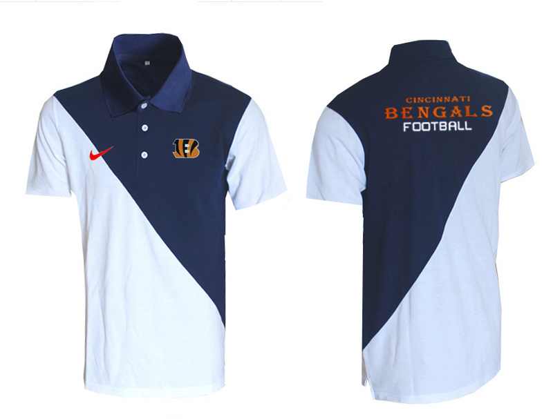 Nike Bengals Blue And White Split Polo Shirt