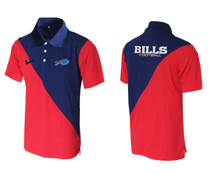 Nike Bills Blue And Red Polo Shirt