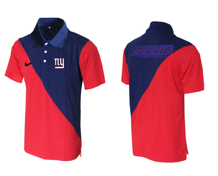 Nike Giants Blue And Red Split Polo Shirt