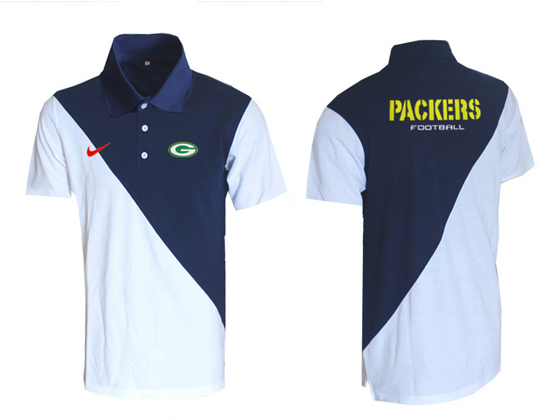 Nike Packers Blue And White Polo Shirt