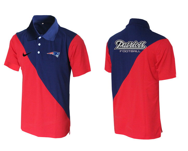 Nike Patriots Blue And Red Split Polo Shirt