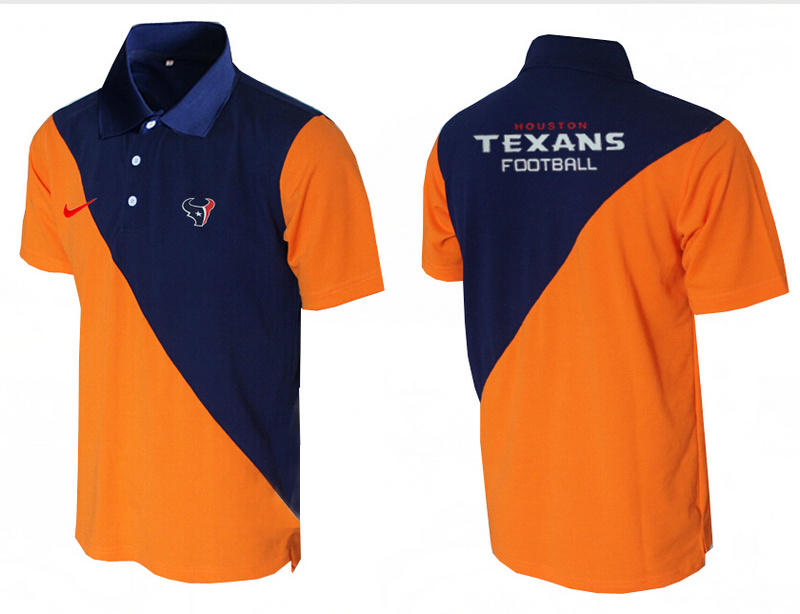 Nike Texans Blue And Orange Polo Shirt
