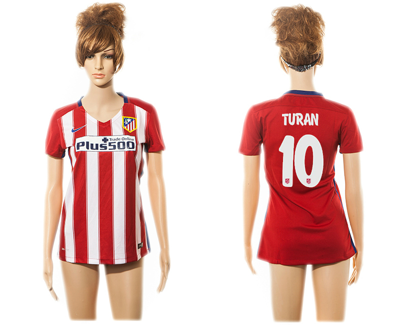 2015-16 Atletico Madrid 10 TURAN Home Women Jersey