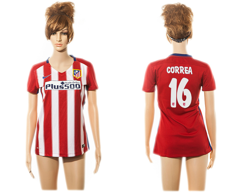 2015-16 Atletico Madrid 16 CORREA Home Women Jersey