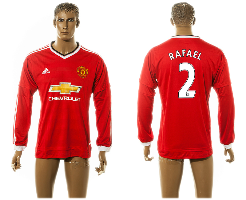 2015-16 Manchester United 2 RAFAEL Home Long Sleeve Thailand Jersey