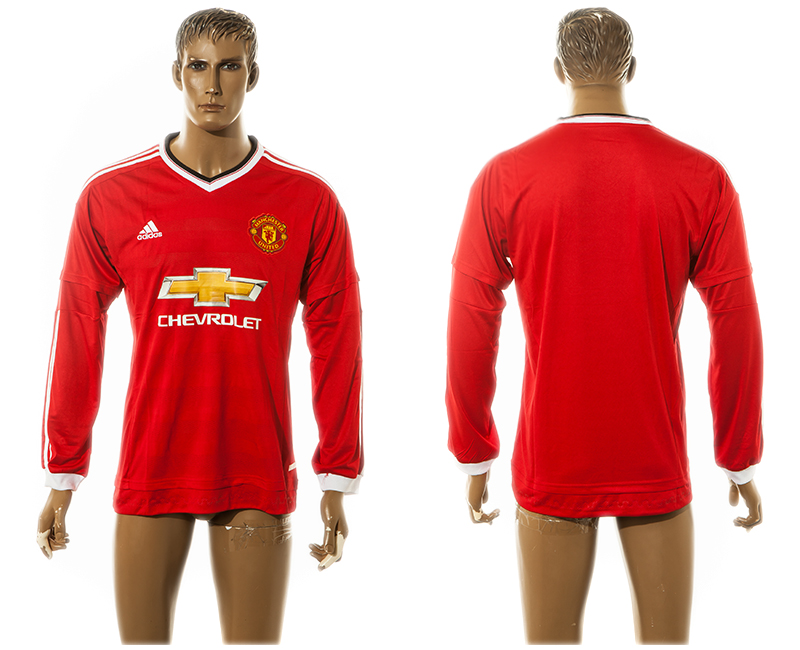 2015-16 Manchester United Home Long Sleeve Thailand Jersey