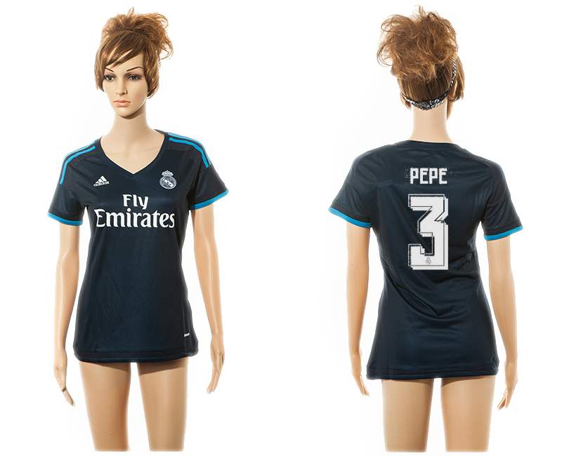 2015-16 Real Madrid 3 PEPE Third Away Women Jersey
