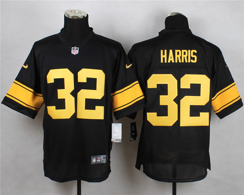 Nike Steelers 32 Franco Harris Black Pro Line Elite Jersey