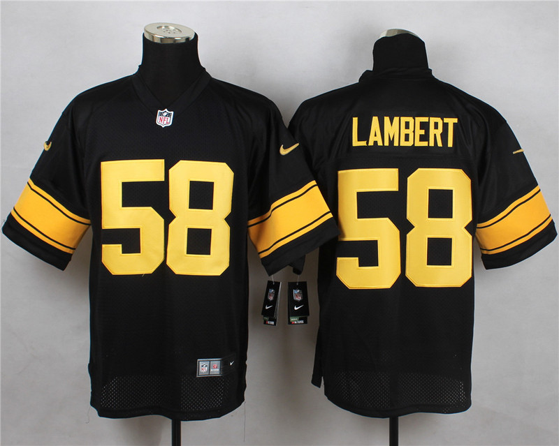 Nike Steelers 58 Jack Lambert Black Pro Line Elite Jersey