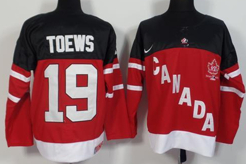 Canada 19 Jonathan Toews Red 100th Celebration Jersey