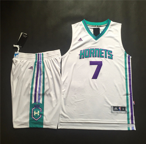 Hornets 7 Jeremy Lin White Swingman Jersey(With Shorts)
