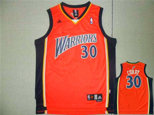 Warriors 30 Stephen Curry Orange Throwback Jersey