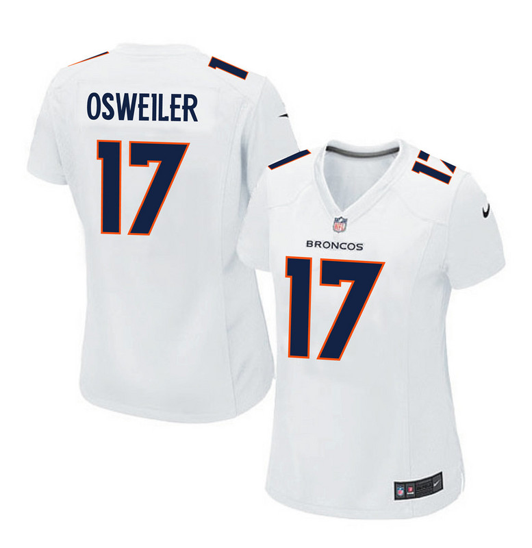 Nike Broncos 17 Brock Osweiler White Women Game Event Jersey
