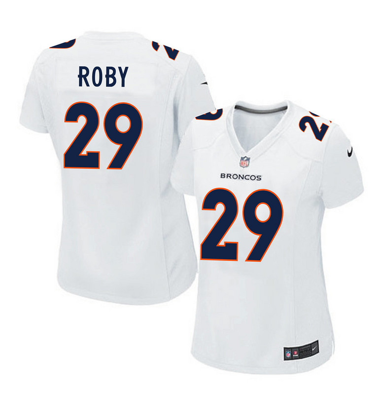 Nike Broncos 29 Bradley Roby White Women Game Event Jersey