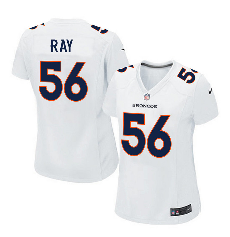 Nike Broncos 56 Shane Ray White Women Game Event Jersey