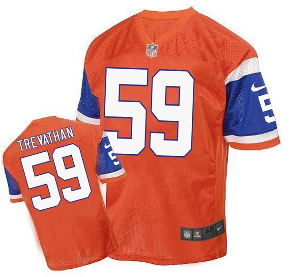 Nike Broncos 59 Danny Trevathan Orange Throwback Elite Jersey