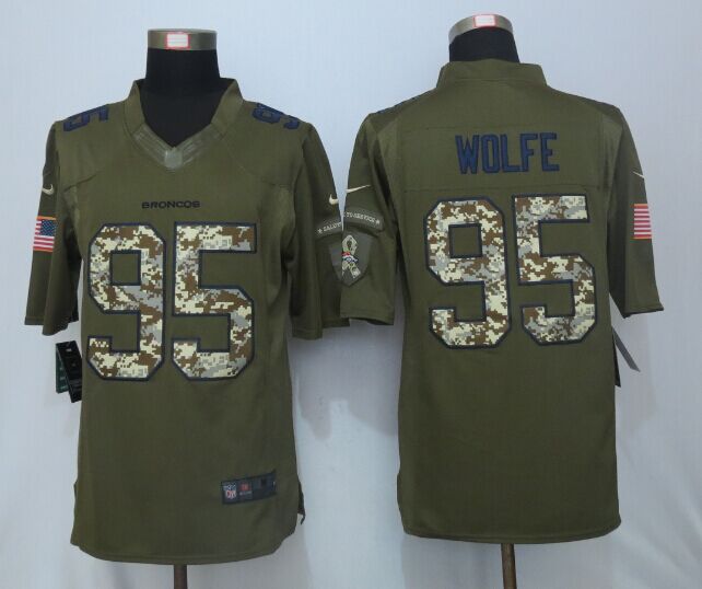 Nike Broncos 95 Derek Wolfe Green Salute To Service Limited Jersey