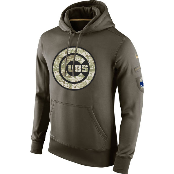 Cubs Olive Green Salute To Service Hoodie