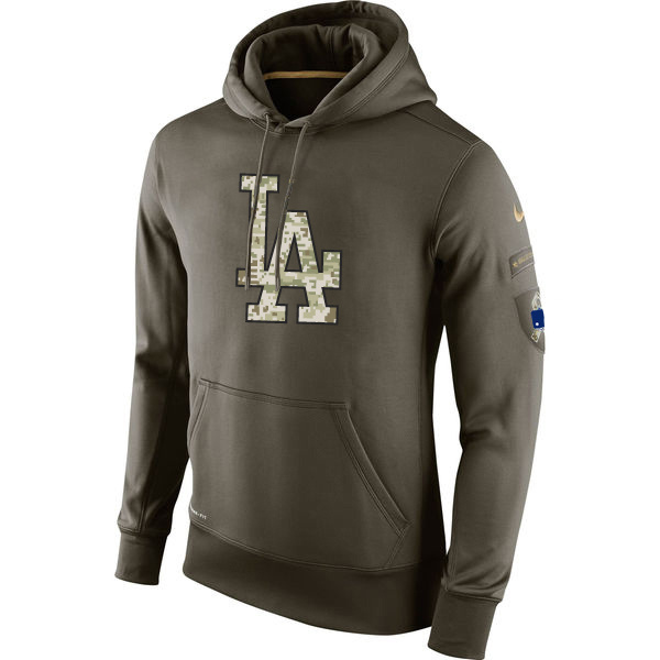 Dodgers Olive Green Salute To Service Hoodie