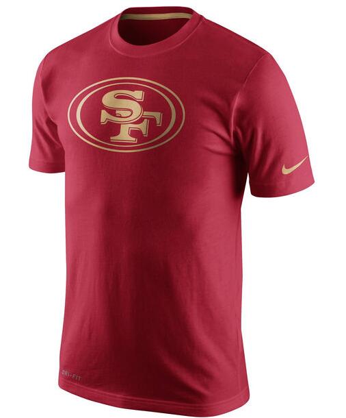 Nike 49ers Red Team Logo Gold Collection Men's T-Shirt