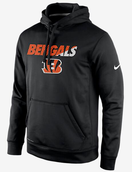 Nike Bengals Black Sideline Pullover Hoodie - Click Image to Close