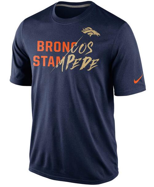 Nike Broncos Navy Blue Broncos Stampede Men's Short Sleeve T-Shirt