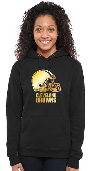Nike Browns Black Pro Line Gold Collection Women Pullover Hoodie
