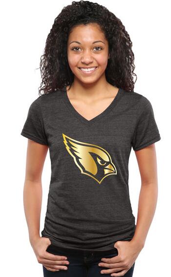 Nike Cardinals Black Pro Line Gold Collection Women's V Neck Tri-Blend T-Shirt