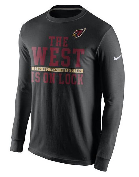 Nike Cardinals Navy Blue 2015 NFC West Champions Men's Long Sleeve T-Shirt