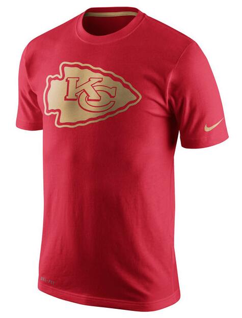 Nike Chiefs Red Team Logo Gold Collection Men's T-Shirt