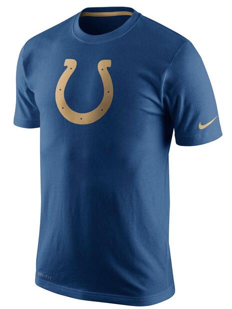 Nike Colts Royal Blue Team Logo Gold Collection Men's T-Shirt