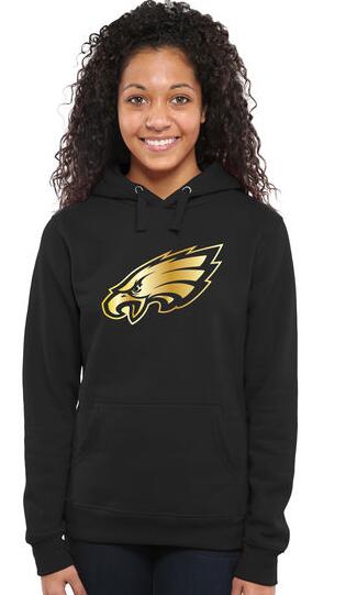 Nike Eagles Black Pro Line Gold Collection Women Pullover Hoodie