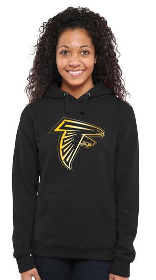Nike Falcons Black Pro Line Gold Collection Women Pullover Hoodie