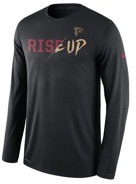 Nike Falcons Black Rise Up Men's Long Sleeve T-Shirt