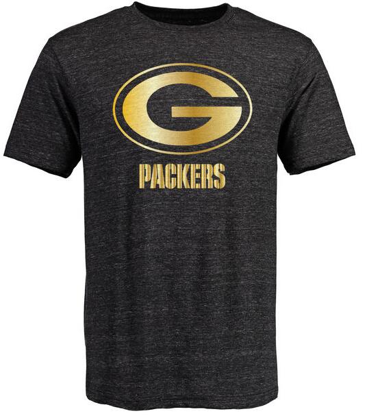 Nike Packers Black Pro Line Gold Collection Tri-Blend Men's Short Sleeve T-Shirt