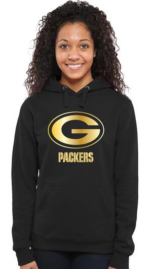 Nike Packers Black Pro Line Gold Collection Women Pullover Hoodie