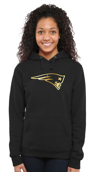 Nike Patriots Black Pro Line Gold Collection Women Pullover Hoodie