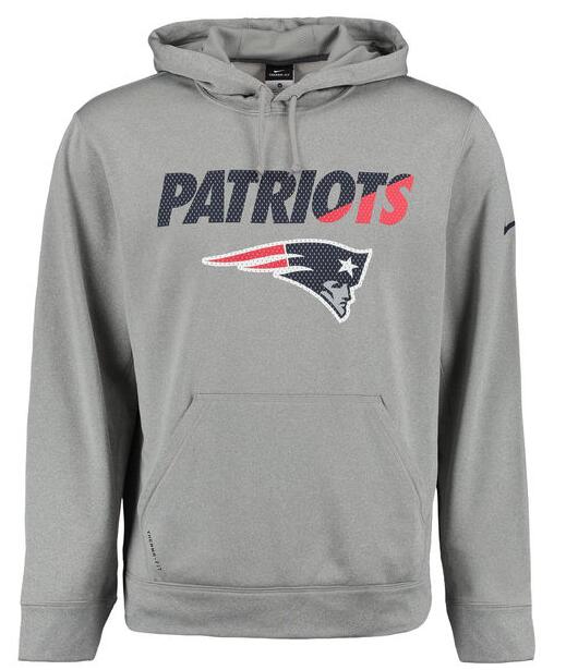 Nike Patriots Grey Sideline Pullover Hoodie