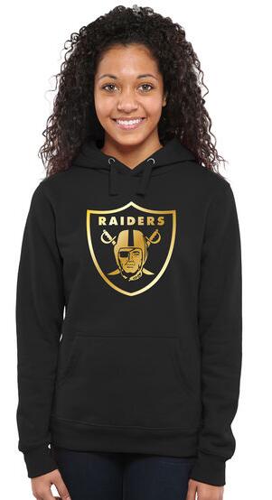 Nike Raiders Black Pro Line Gold Collection Women Pullover Hoodie