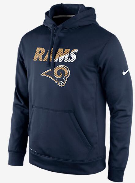 Nike Rams Navy Blue Sideline Pullover Hoodie