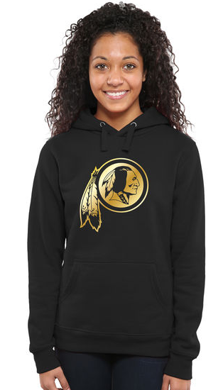 Nike Redskins Black Pro Line Gold Collection Women Pullover Hoodie