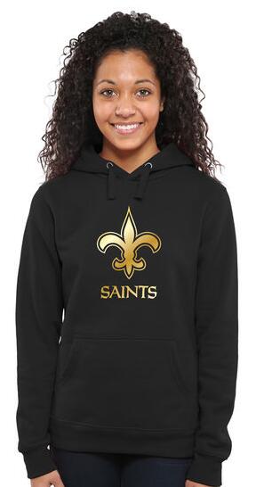 Nike Saints Black Pro Line Gold Collection Women Pullover Hoodie