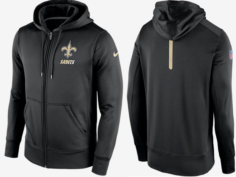 Nike Saints Black Team Logo Full Zip Hoodie