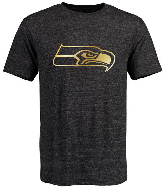 Nike Seahawks Black Pro Line Gold Collection Tri-Blend Men's Short Sleeve T-Shirt