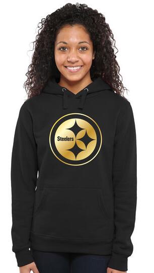 Nike Steelers Black Pro Line Gold Collection Women Pullover Hoodie