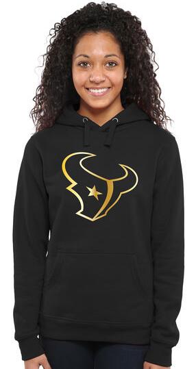 Nike Texans Black Pro Line Gold Collection Women Pullover Hoodie