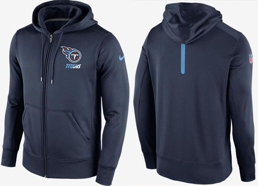 Nike Titans Navy Blue Team Logo Full Zip Hoodie