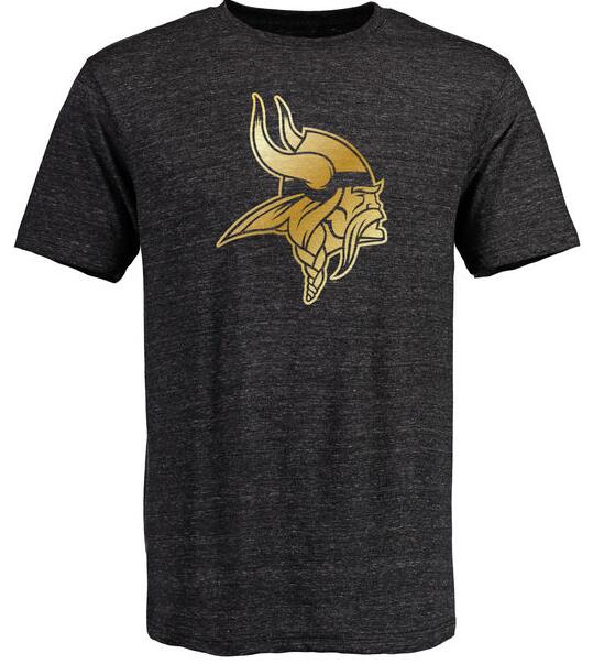 Nike Vikings Black Pro Line Gold Collection Tri-Blend Men's Short Sleeve T-Shirt