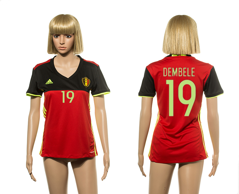 Belgium 19 DEMBELE Home Women UEFA Euro 2016 Jersey