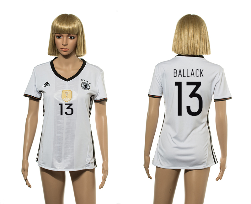 Germany 13 BALLACK Home Women UEFA Euro 2016 Jersey